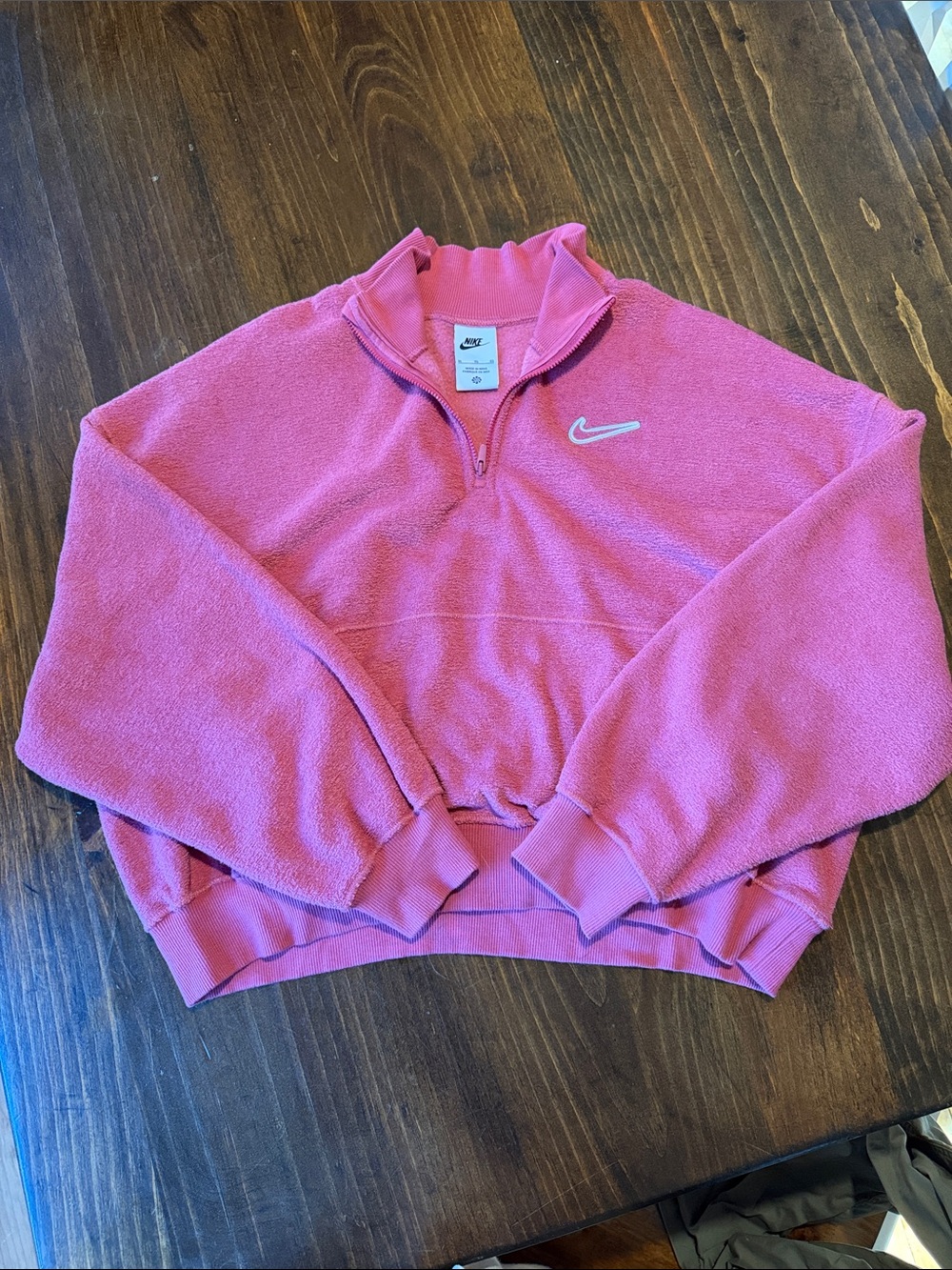 Nike Pink Half-Zip Fleece Sweatshirt